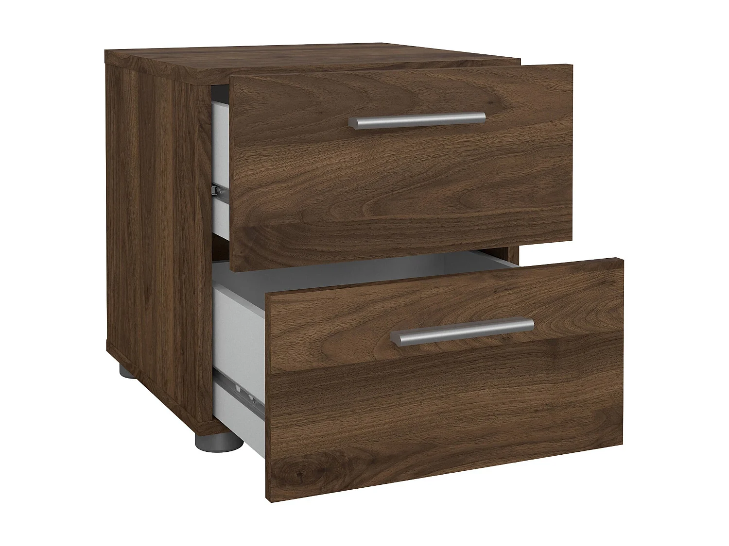 Mesa de cabeceira Drossett, Cómoda baixa, Mesa de cabeceira, Prateleira de cama, 40x40 h42 cm, Nogueira