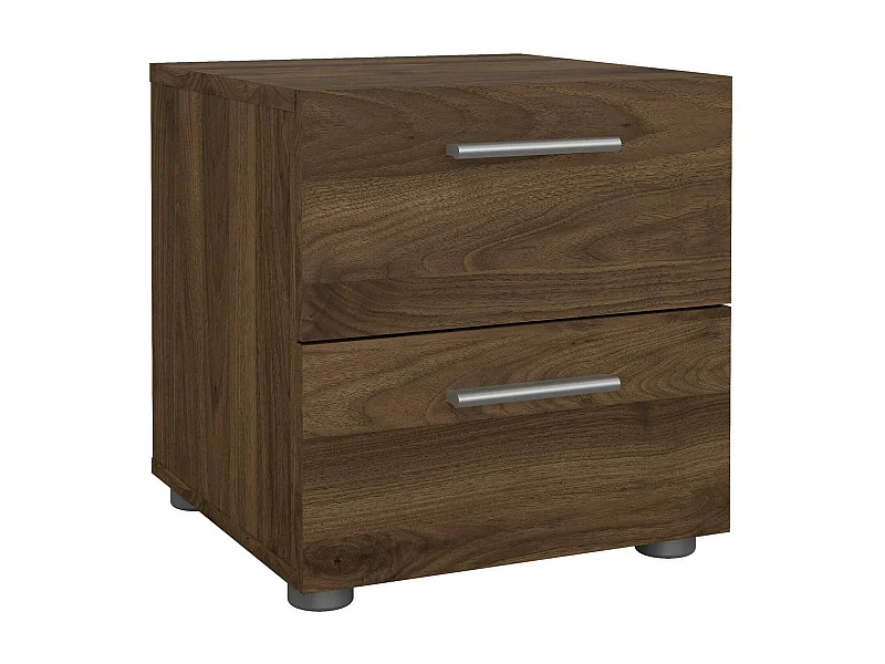 Mesa de cabeceira Drossett, Cómoda baixa, Mesa de cabeceira, Prateleira de cama, 40x40 h42 cm, Nogueira