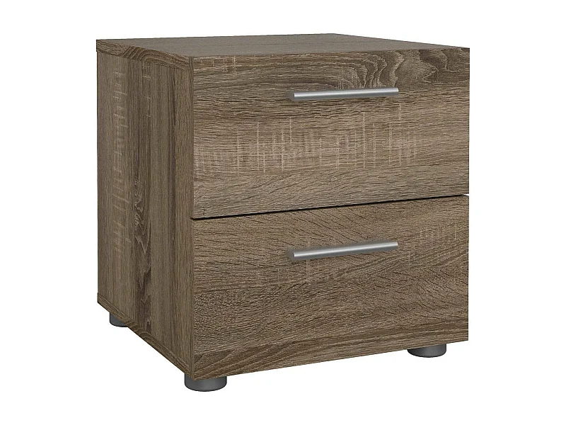 Chevet Drossett, Commode basse, Table de nuit, Étagère de chevet, 40x40 h42 cm, Chêne clair