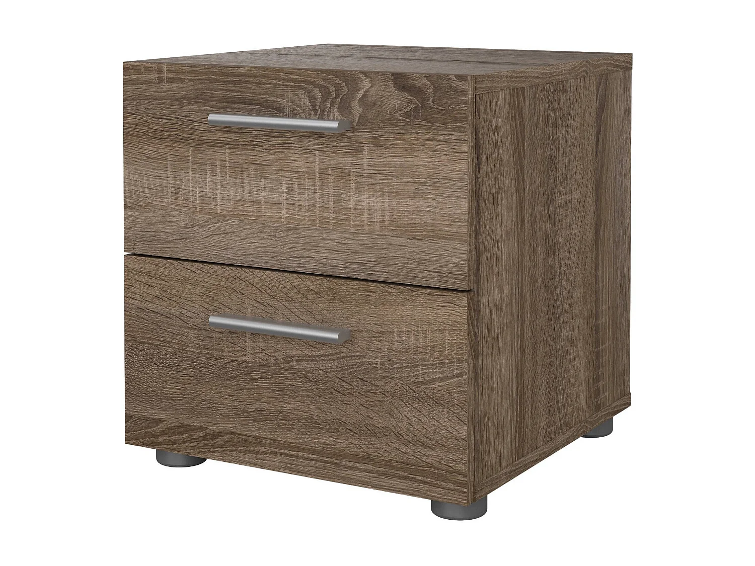 Mesa de cabeceira Drossett, Cómoda baixa, Mesa de cabeceira, Prateleira de cama, 40x40 h42 cm, Carvalho