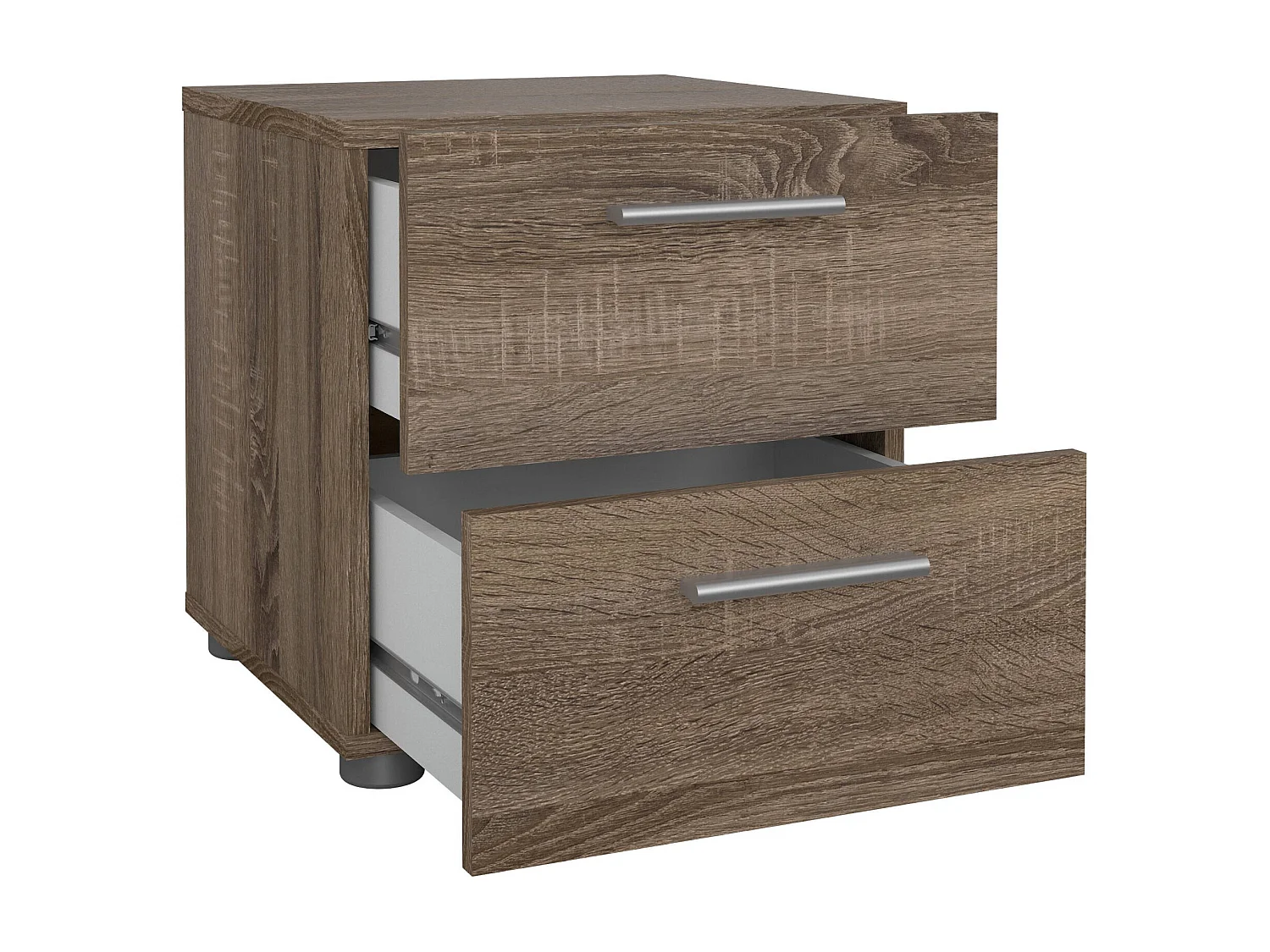 Chevet Drossett, Commode basse, Table de nuit, Étagère de chevet, 40x40 h42 cm, Chêne clair