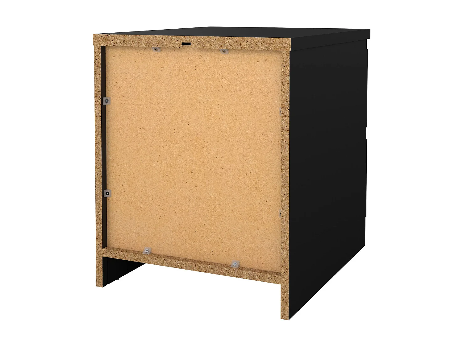 Chevet Drueg, Commode basse, Table de nuit, Étagère de chevet, 50x40 h50 cm, Noir