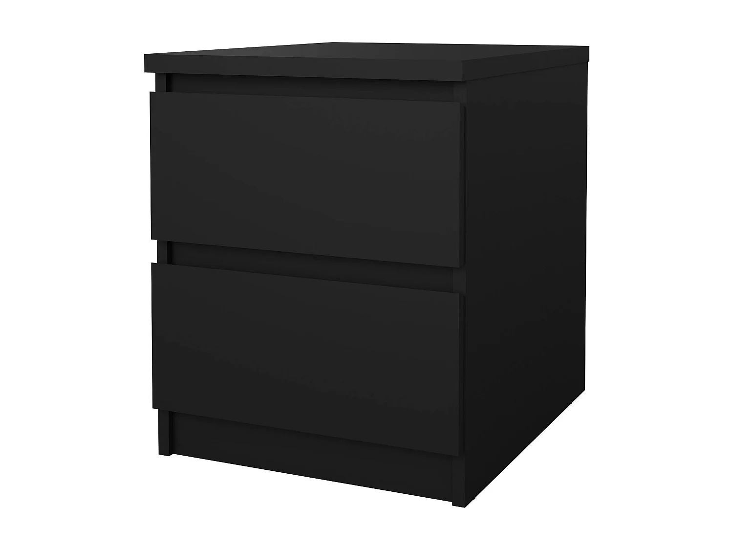 Chevet Drueg, Commode basse, Table de nuit, Étagère de chevet, 50x40 h50 cm, Noir