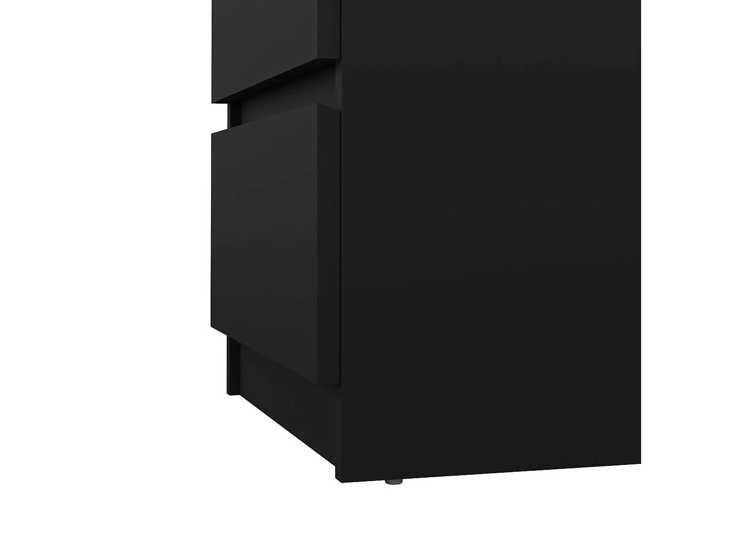 Chevet Drueg, Commode basse, Table de nuit, Étagère de chevet, 50x40 h50 cm, Noir