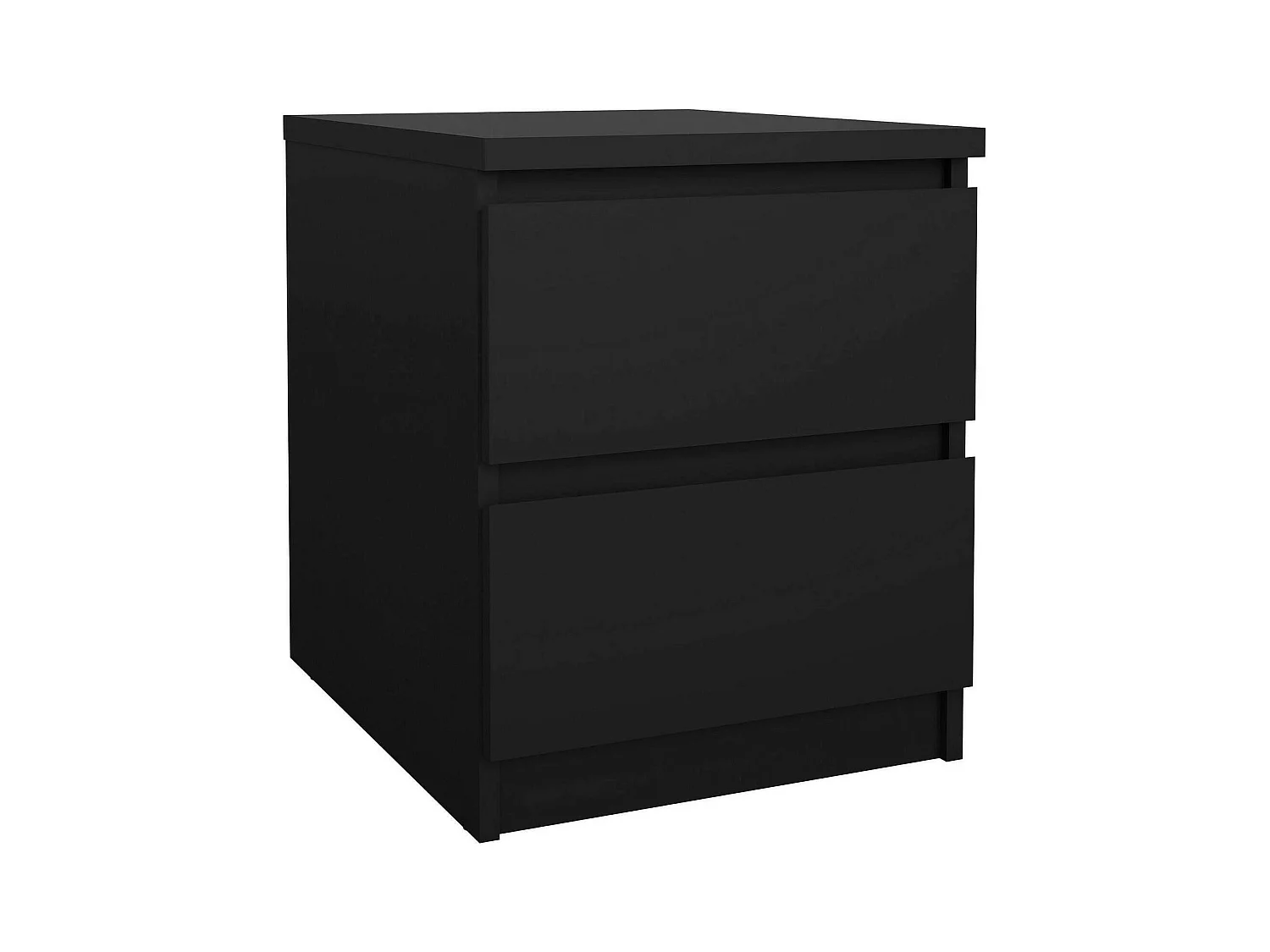 Chevet Drueg, Commode basse, Table de nuit, Étagère de chevet, 50x40 h50 cm, Noir