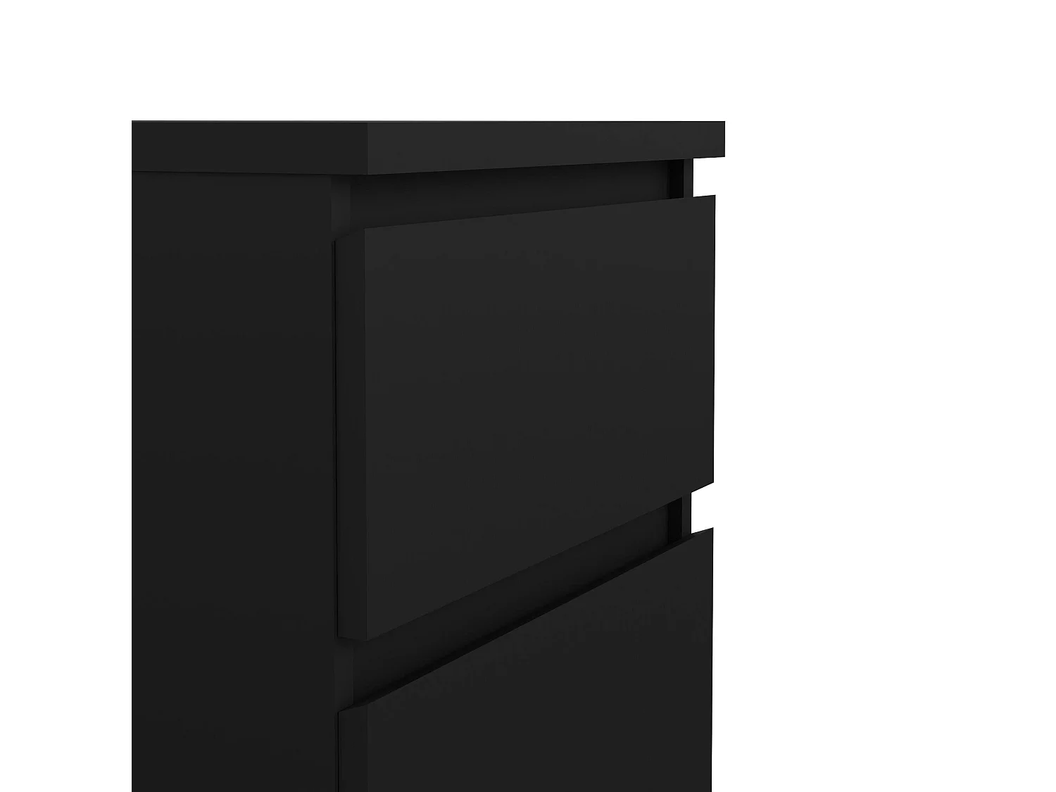 Chevet Drueg, Commode basse, Table de nuit, Étagère de chevet, 50x40 h50 cm, Noir