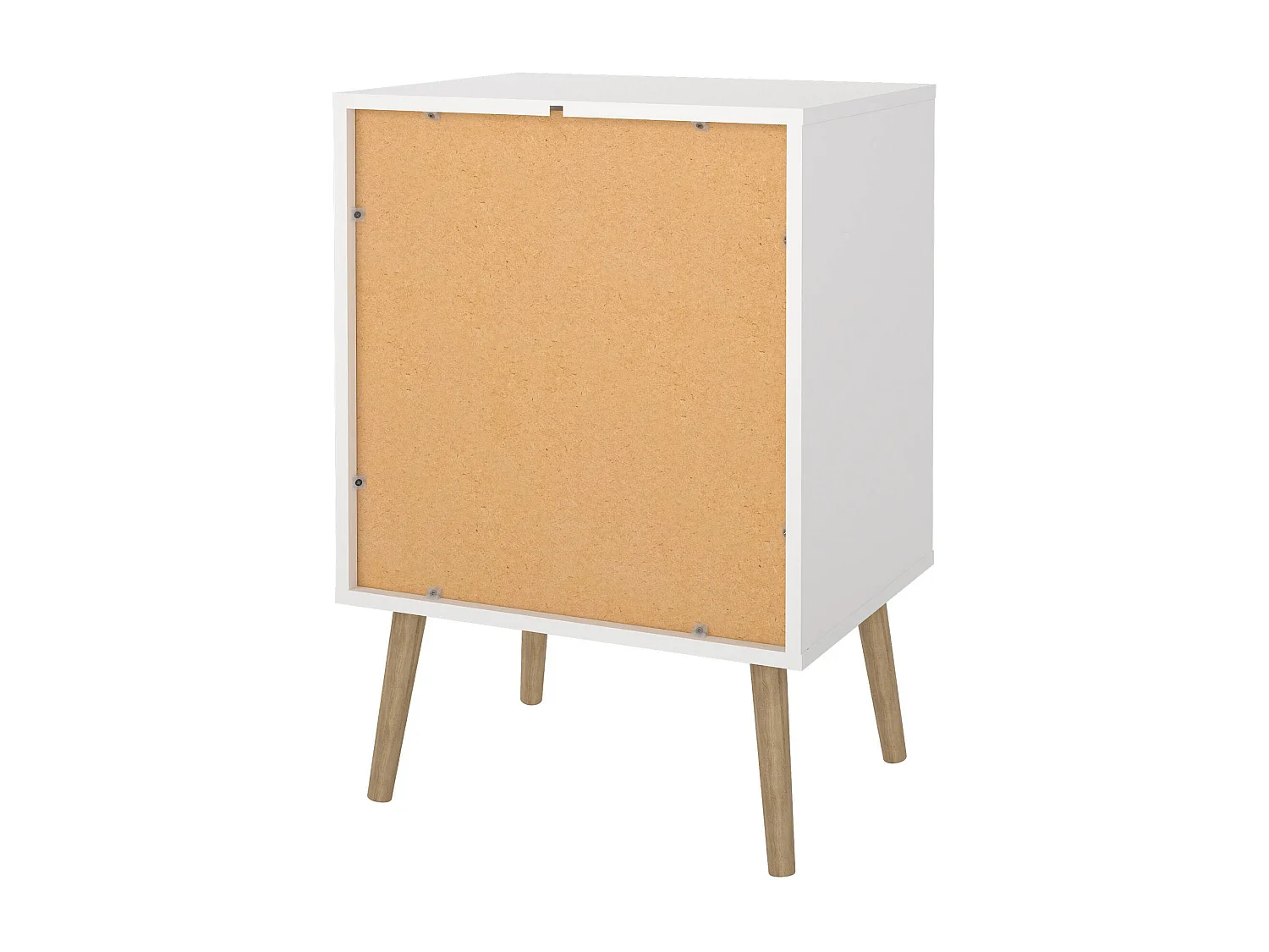 Chevet Dsal, Commode basse, Table de nuit, Étagère de chevet, 50x39 h72 cm, Blanc