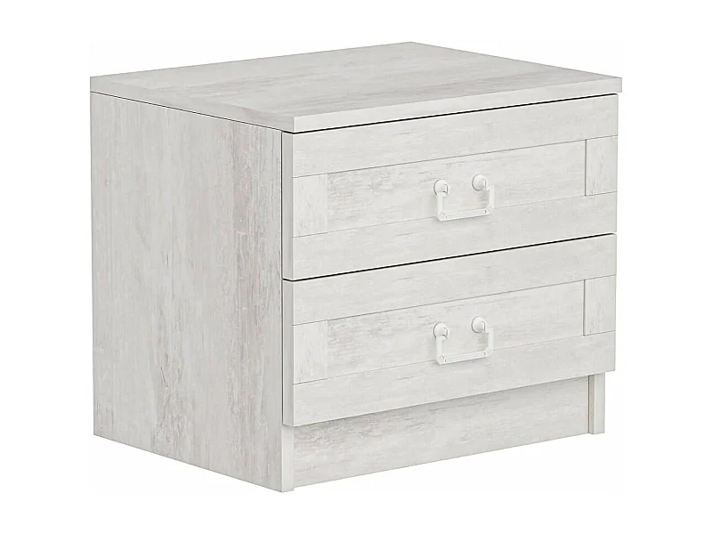 Dmora - Comodino Ludovic, 54x47 h40 cm, Bianco