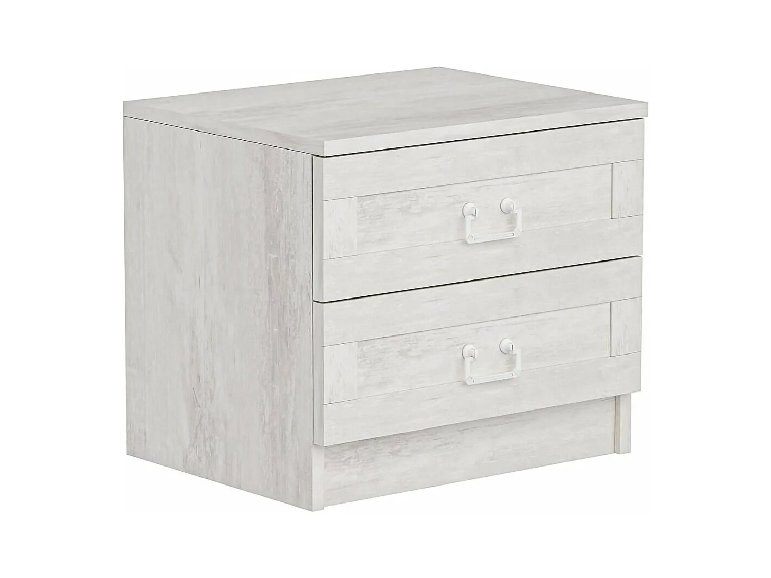Chevet Dholdene, Commode basse, Table de nuit, Étagère de chevet, 54x47 h40 cm, Blanc