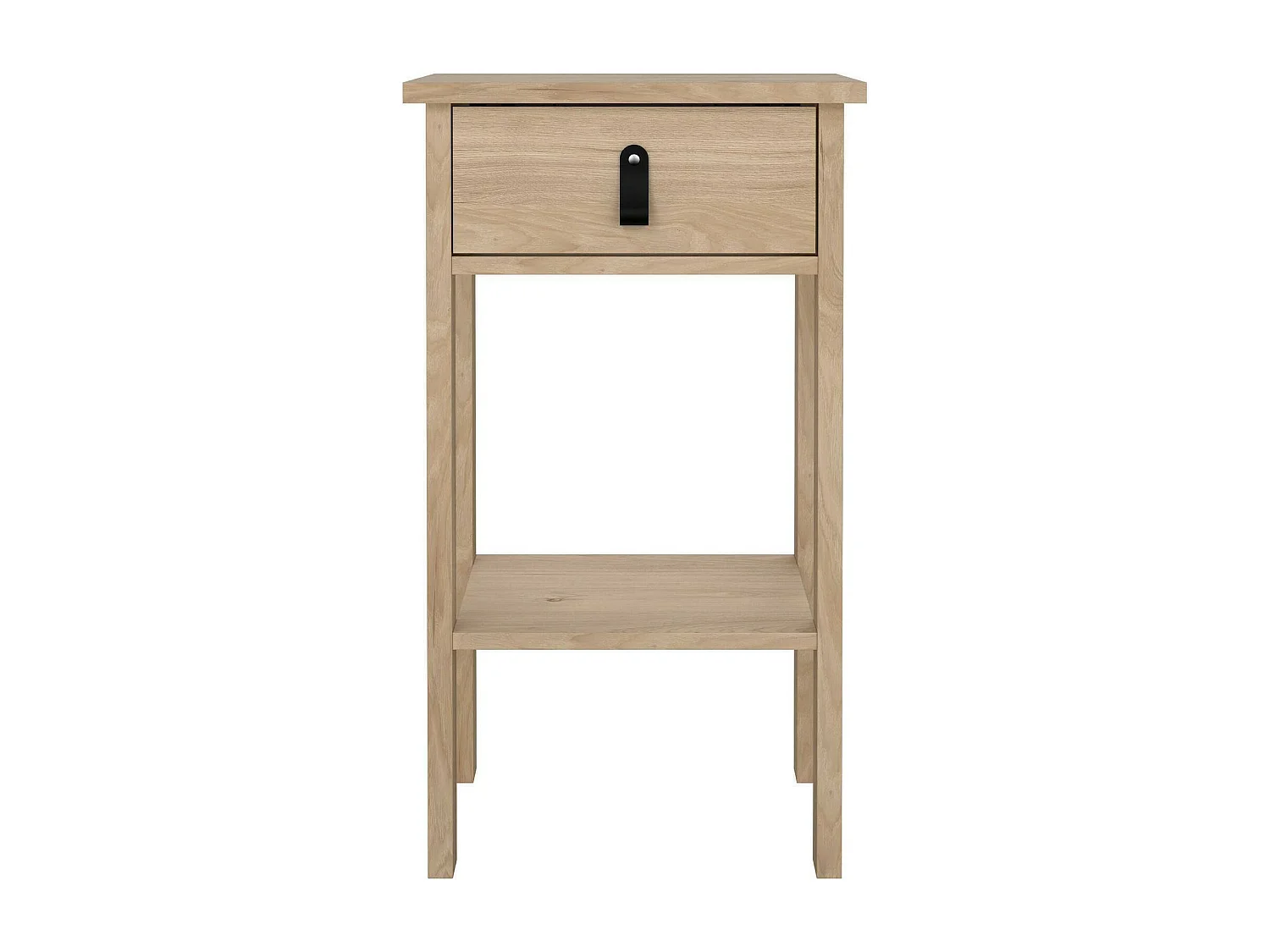 Chevet Dsabir, Commode basse, Table de nuit, Étagère de chevet, 40x34 h70 cm, Chêne clair