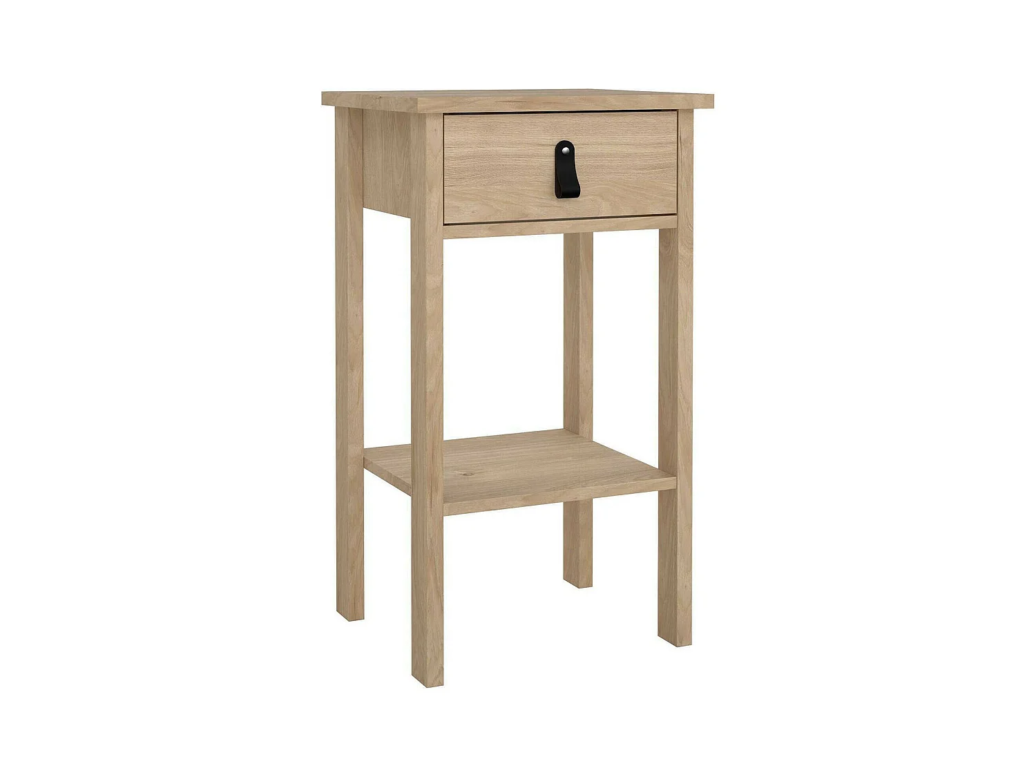 Chevet Dsabir, Commode basse, Table de nuit, Étagère de chevet, 40x34 h70 cm, Chêne clair