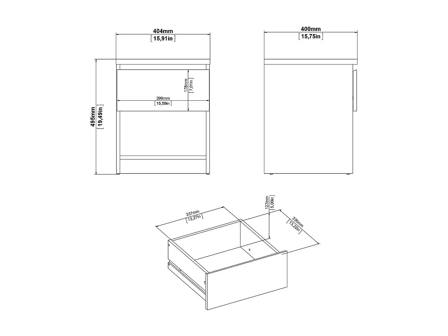 Dmora - Comodino Scolastica, 40x40 h50 cm, Rovere