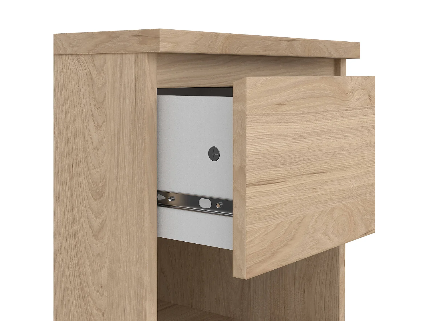 Dmora - Comodino Scolastica, 40x40 h50 cm, Rovere