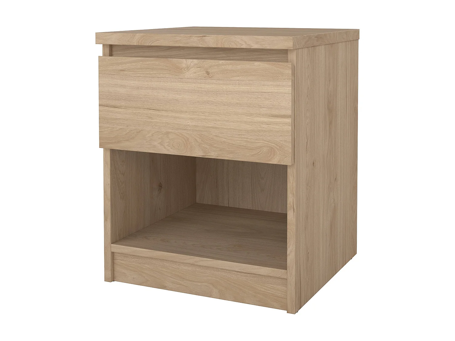 Comodino Scolastica, un Cassetto, 40x40.4x49.5h cm Marrone Rovere