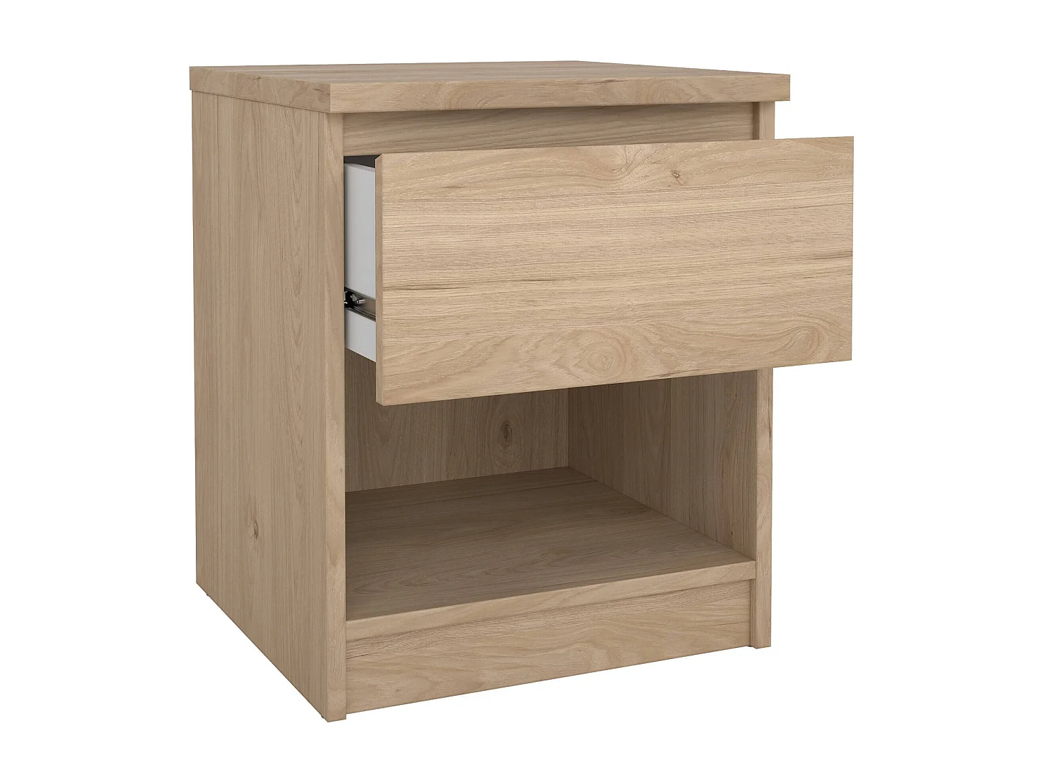 Comodino Scolastica, un Cassetto, 40x40.4x49.5h cm Marrone Rovere