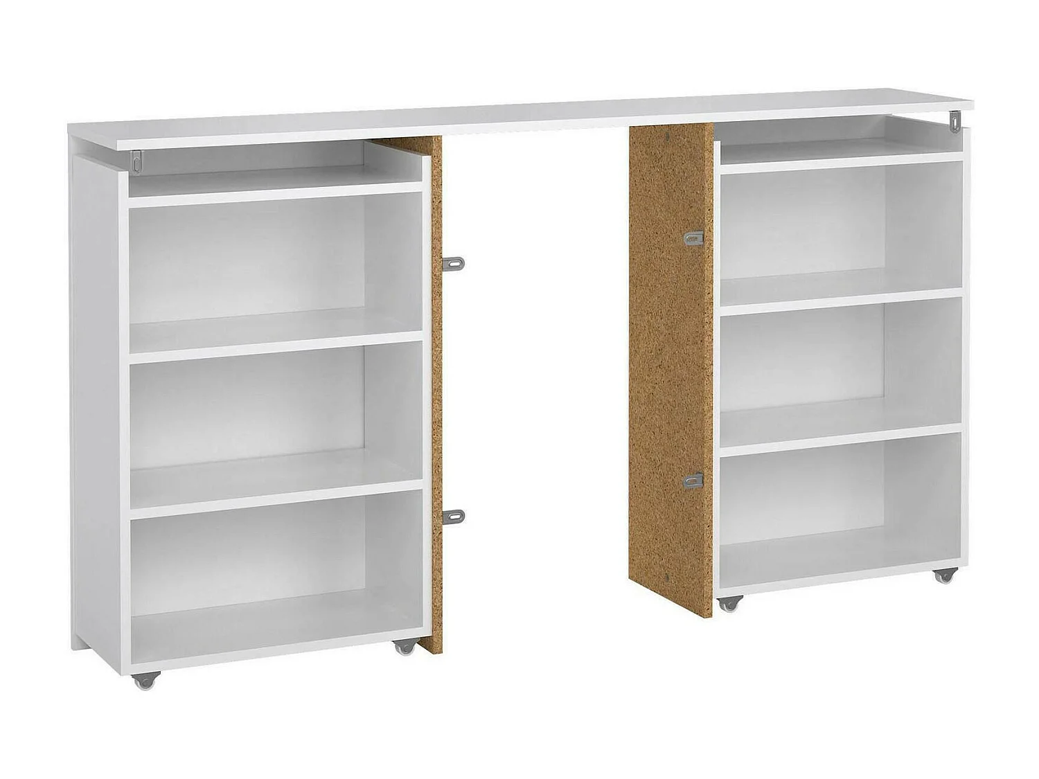 Drosi nachtkastje, Lage ladekast, Nachtkastje, Bedplank, 145x26 h80 cm, Wit