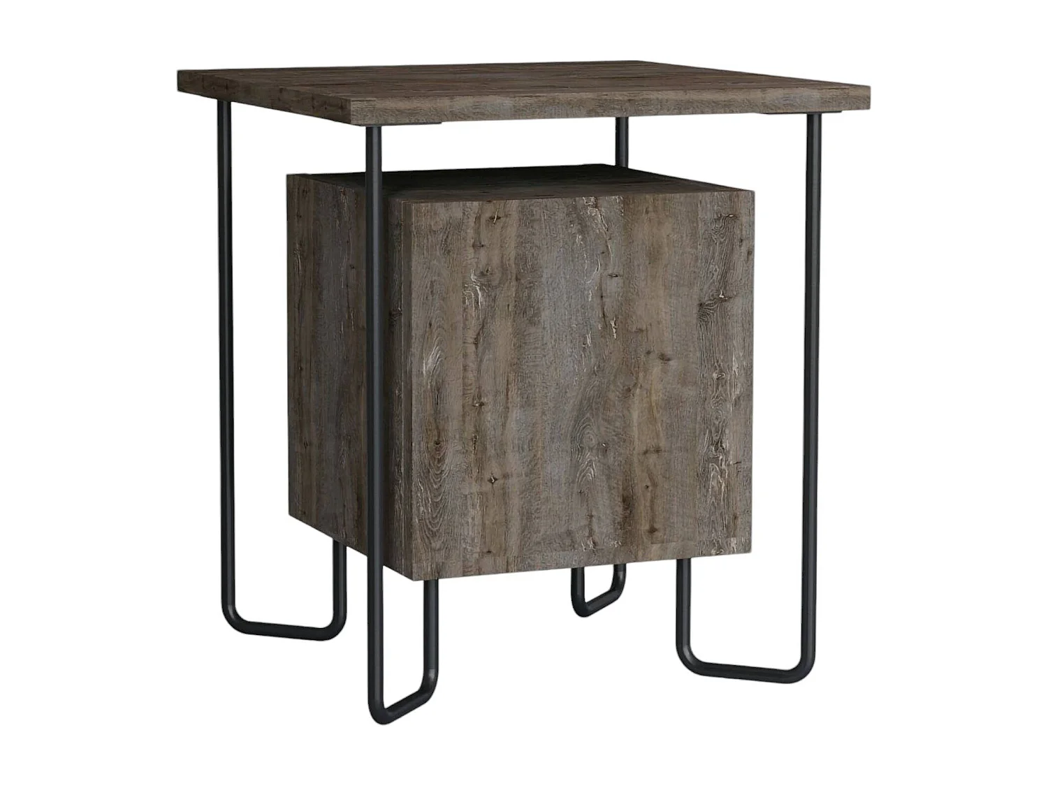 Nachttisch Dmenichin, Niedrige Kommode, Tisch, Multifunktionaler Nachttisch, 40x40 h45 cm, Braun