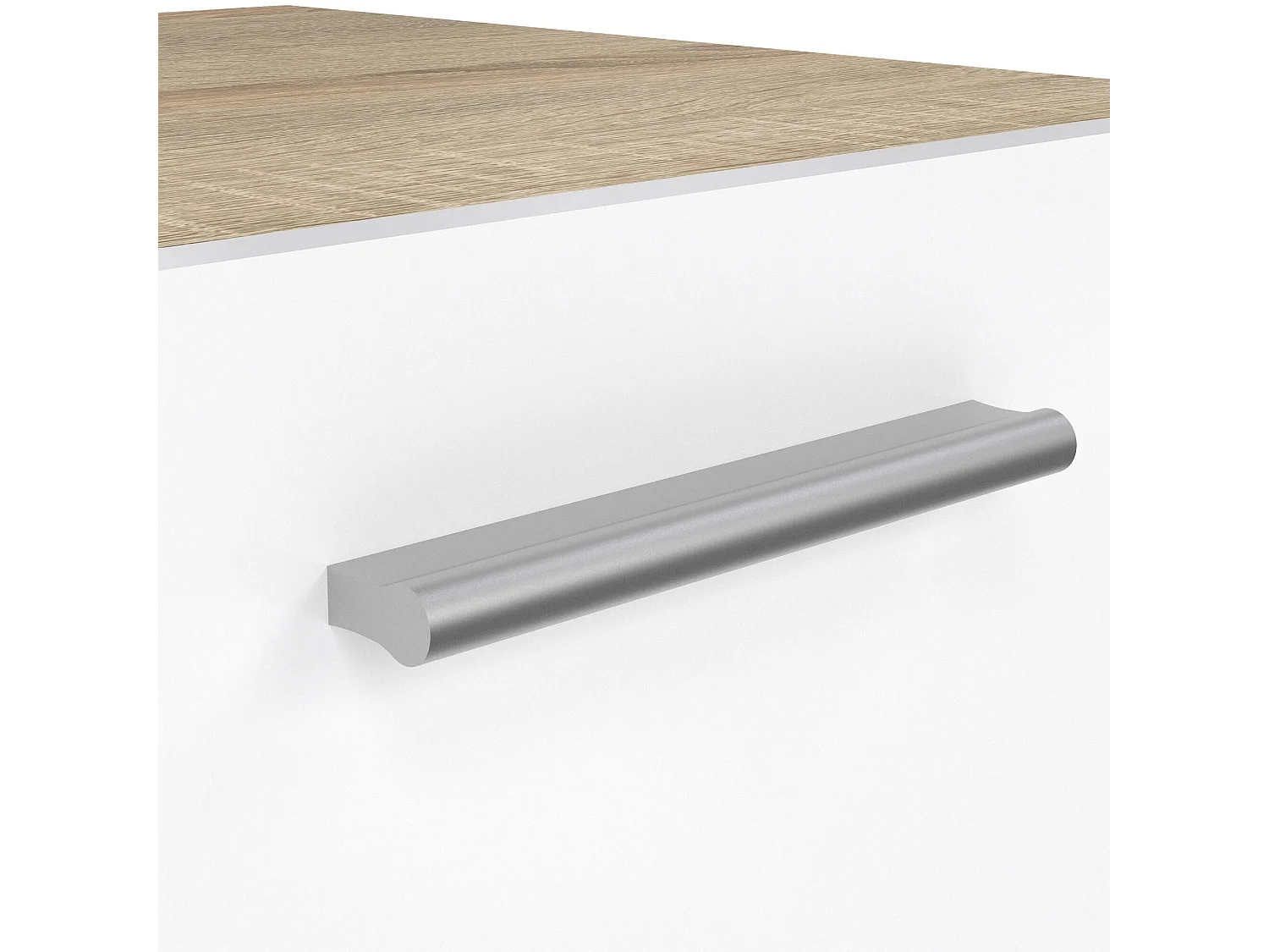 Mesa de cabeceira Drossett, Cómoda baixa, Mesa de cabeceira, Prateleira de cama, 40x40 h42 cm, Carvalho e Branco