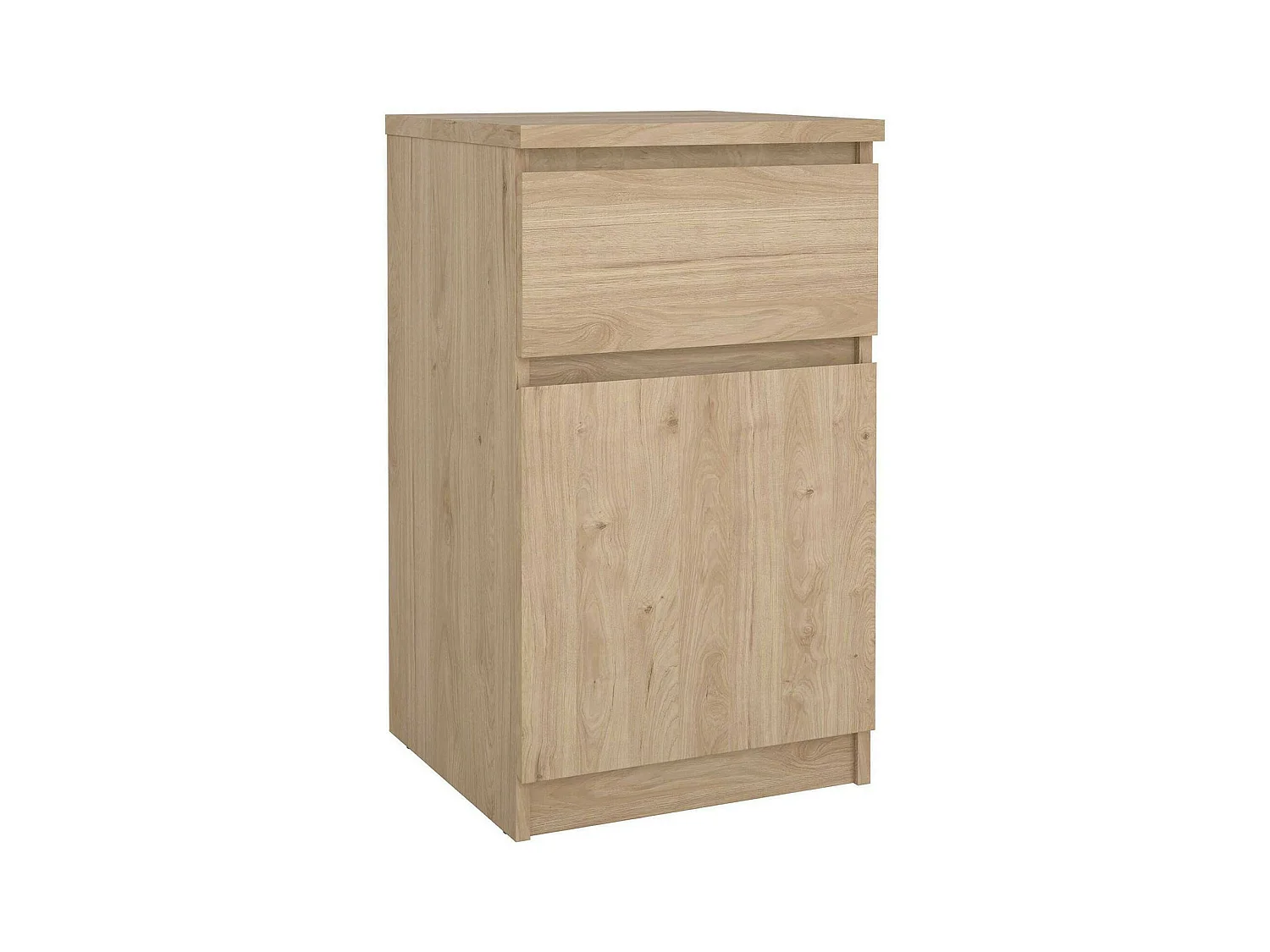 Chevet Francoise, Commode basse, Table de nuit, Étagère de chevet, 40x40 h70 cm, Chêne clair
