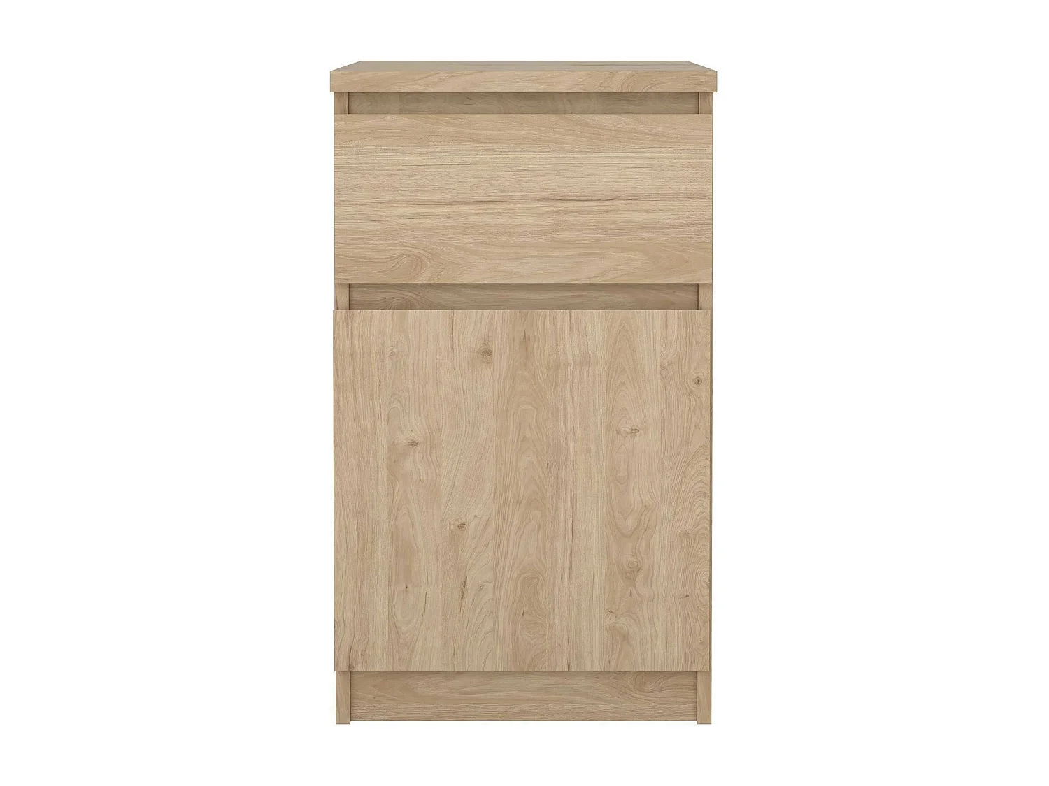 Mesa de noche Francoise, Cómoda baja, Mesilla de noche, Estante de la cama, 40x40 h70 cm, Roble