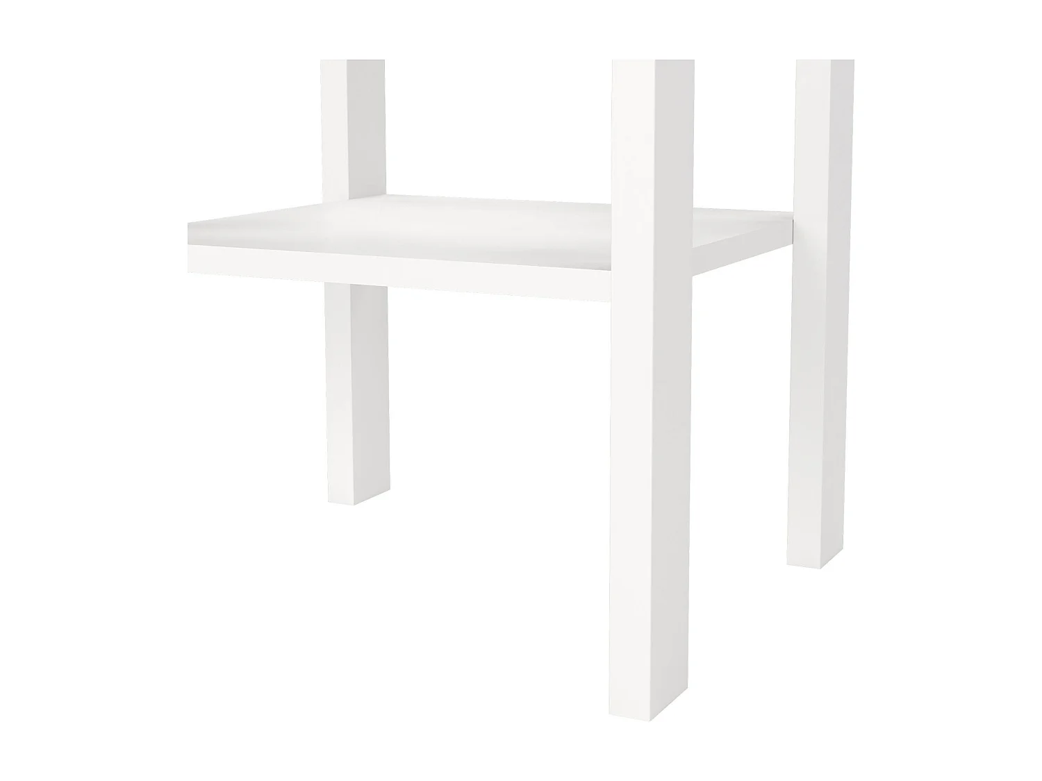 Dsabir nachtkastje, Lage ladekast, Nachtkastje, Bedplank, 40x34 h70 cm, Wit