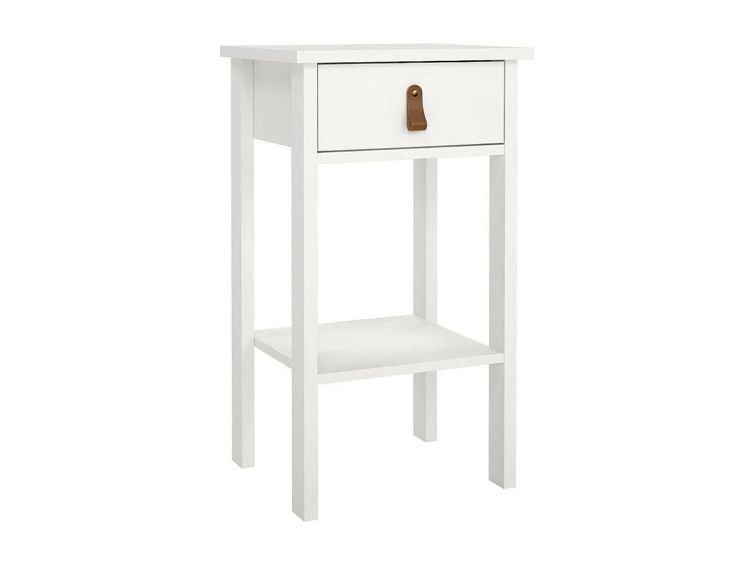 Mesa de cabeceira Dsabir, Cómoda baixa, Mesa de cabeceira, Prateleira de cama, 40x34 h70 cm, Branco