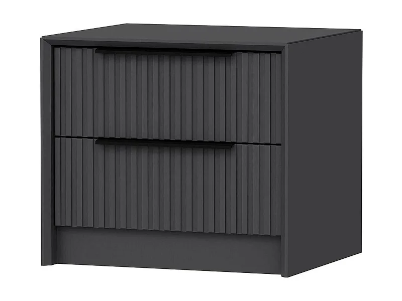 Chevet Dgros, Commode basse, Table de nuit, Étagère de chevet, 45x45 h53 cm, Anthracite