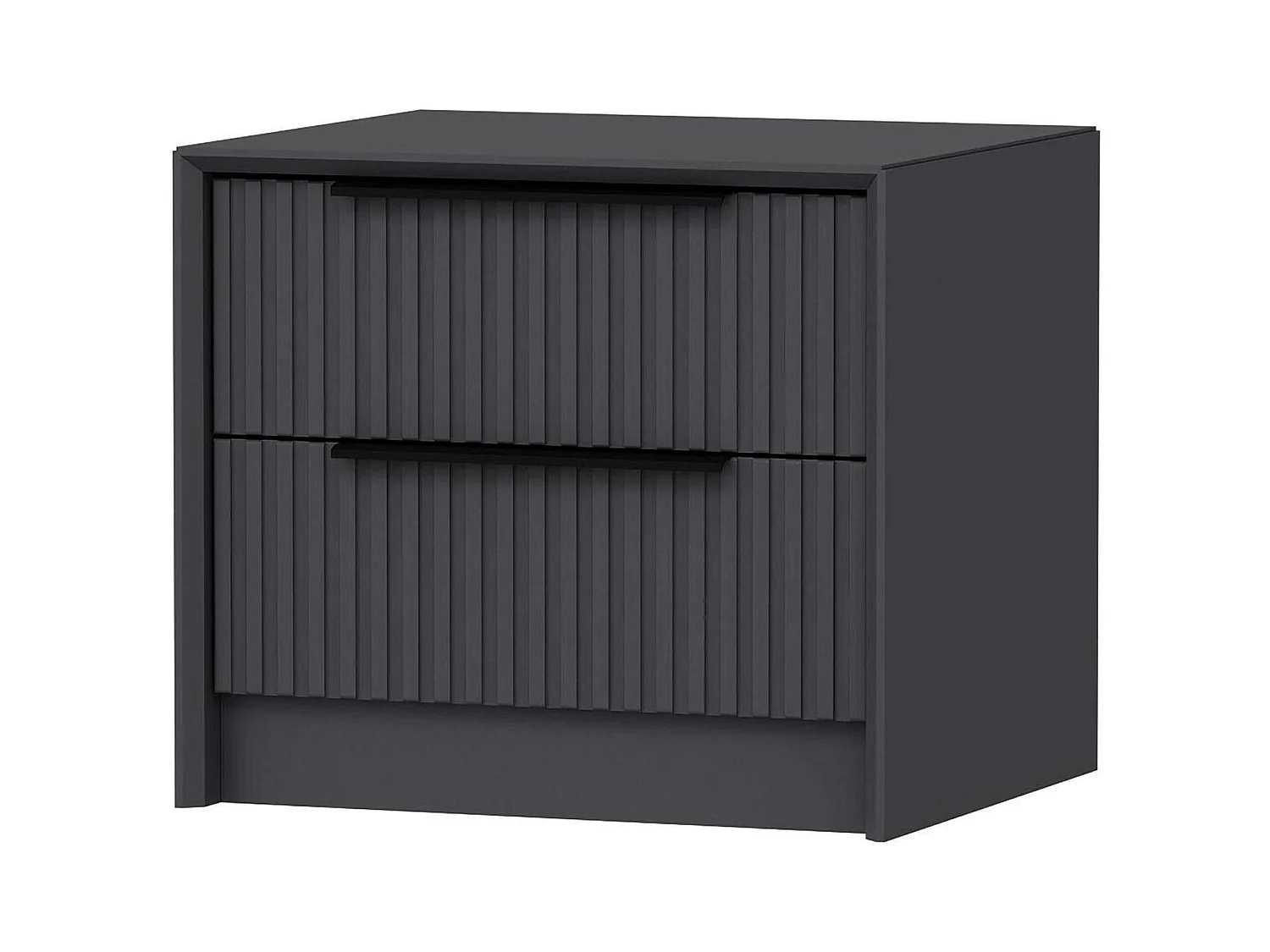 Chevet Dgros, Commode basse, Table de nuit, Étagère de chevet, 45x45 h53 cm, Anthracite