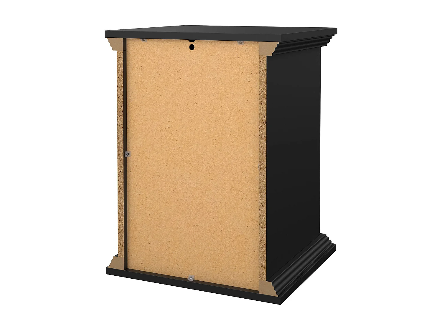 Dsaccan nachtkastje, Laag dressoir, Nachtkastje, Bedplank, 48x43 h63 cm, Zwart