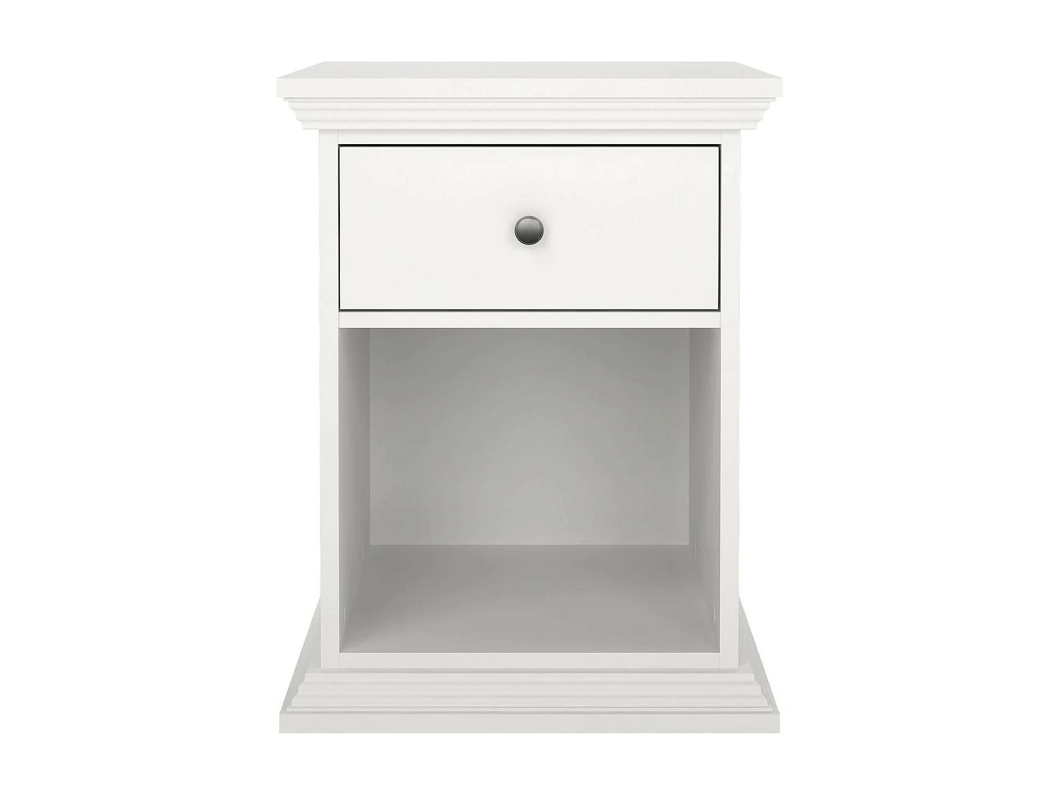 Chevet Dsaccan, Commode basse, Table de nuit, Étagère de chevet, 48x43 h63 cm, Blanc