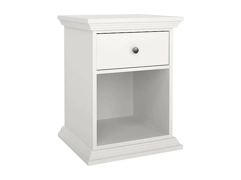 Dmora - Comodino Pascal, 48x43 h63 cm, Bianco