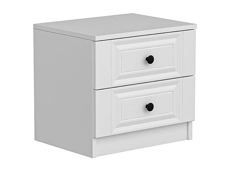 Mesa de cabeceira Dstuhe, Cómoda baixa, Mesa de cabeceira, Prateleira de cama, 72x42 h77 cm, Branco