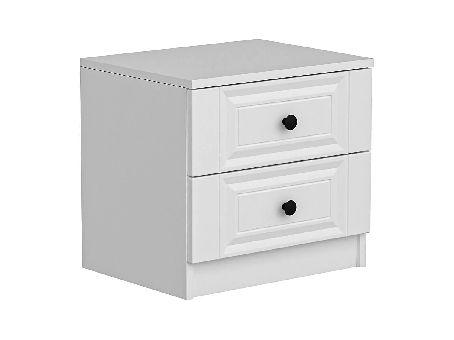 Chevet Dstuhe, Commode basse, Table de nuit, Étagère de chevet, 72x42 h77 cm, Blanc