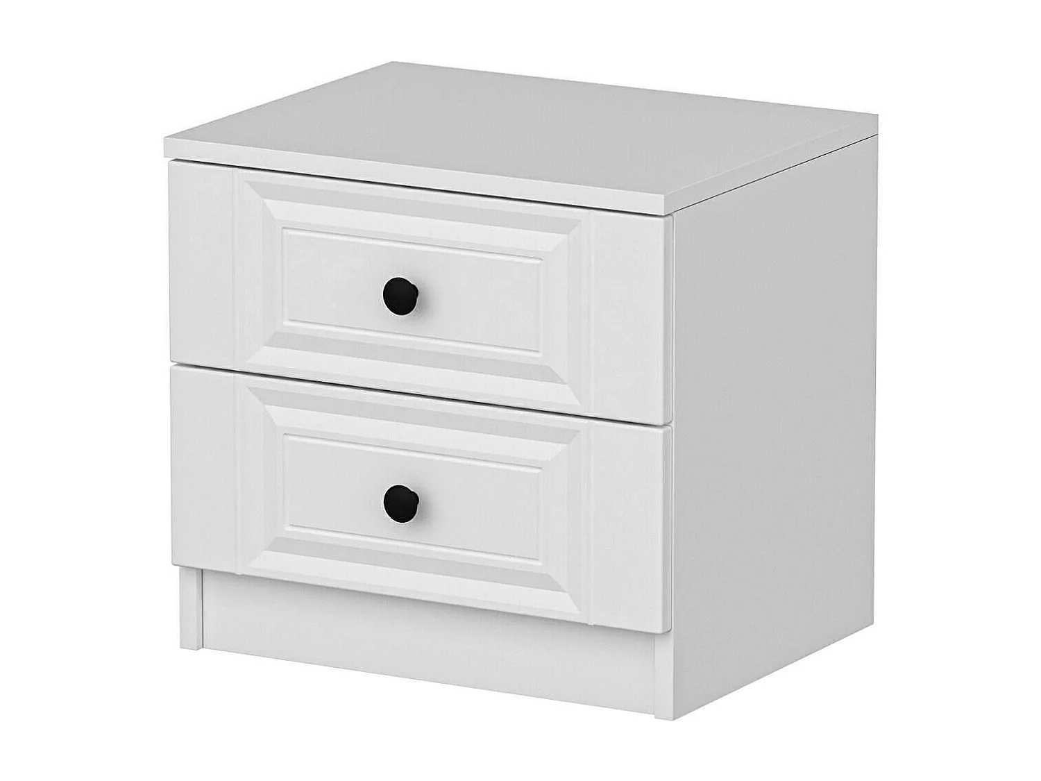 Chevet Dstuhe, Commode basse, Table de nuit, Étagère de chevet, 72x42 h77 cm, Blanc