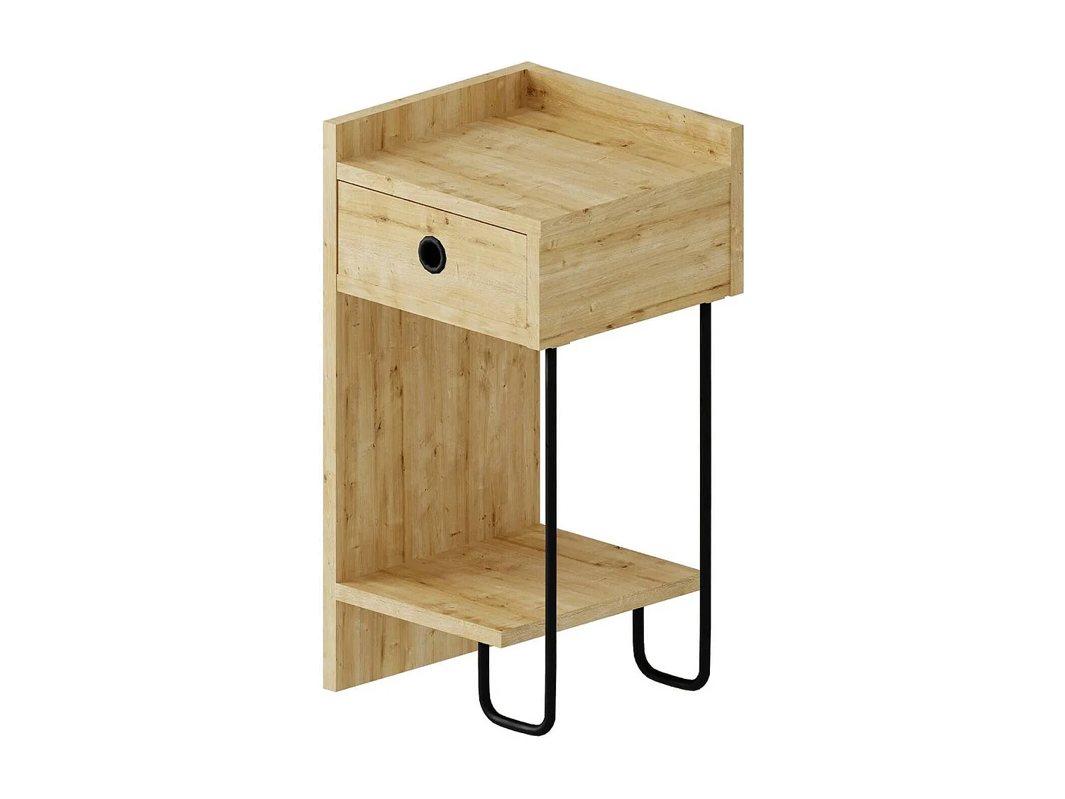 Dpodgorean nachtkastje, Laag dressoir, Nachtkastje, Bedplank, 32x30 h61 cm, Eiken