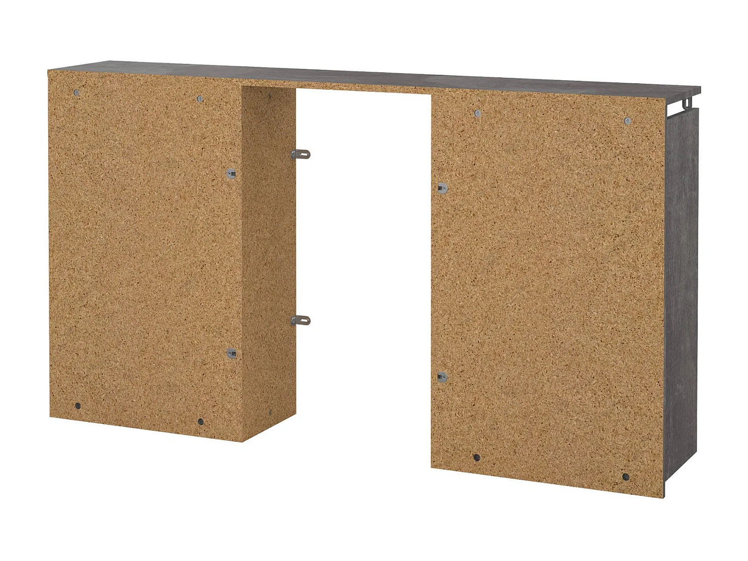 Drosi nachtkastje, Lage ladekast, Nachtkastje, Bedplank, 145x26 h80 cm, Cement en Wit