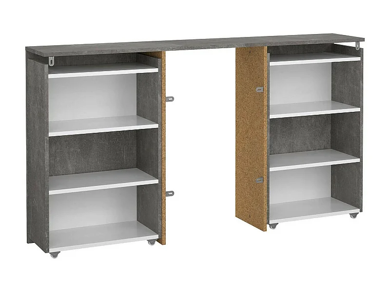 Comodino Peridoto, 4 Ripiani, 26.3x144.9x79.8h cm Grigio Cemento