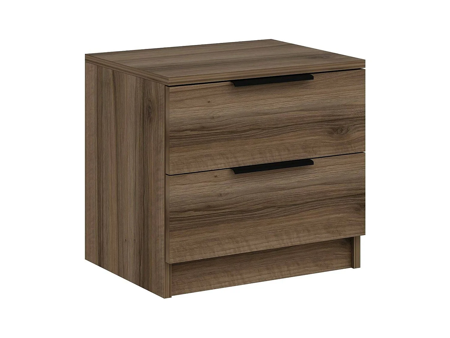 Chevet Dbauman, Commode basse, Table de nuit, Étagère de chevet, 54x47 h40 cm, Noyer