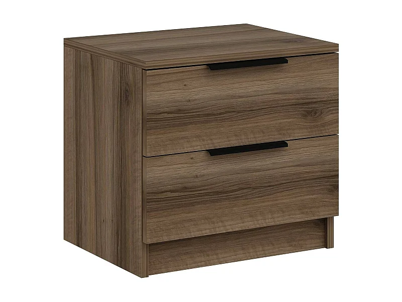 Chevet Dbauman, Commode basse, Table de nuit, Étagère de chevet, 54x47 h40 cm, Noyer