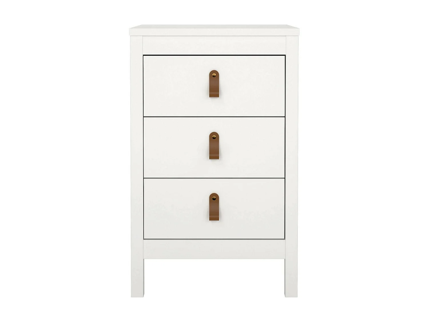 Mesa de cabeceira Dsain, Cómoda baixa, Mesa de cabeceira, Prateleira de cama, 44x38 h70 cm, Branco