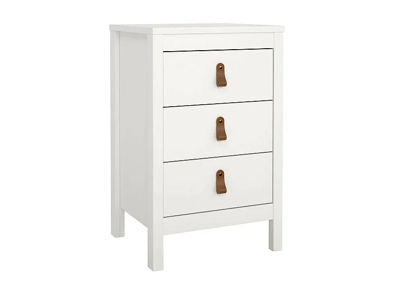 Mesa de cabeceira Dsain, Cómoda baixa, Mesa de cabeceira, Prateleira de cama, 44x38 h70 cm, Branco
