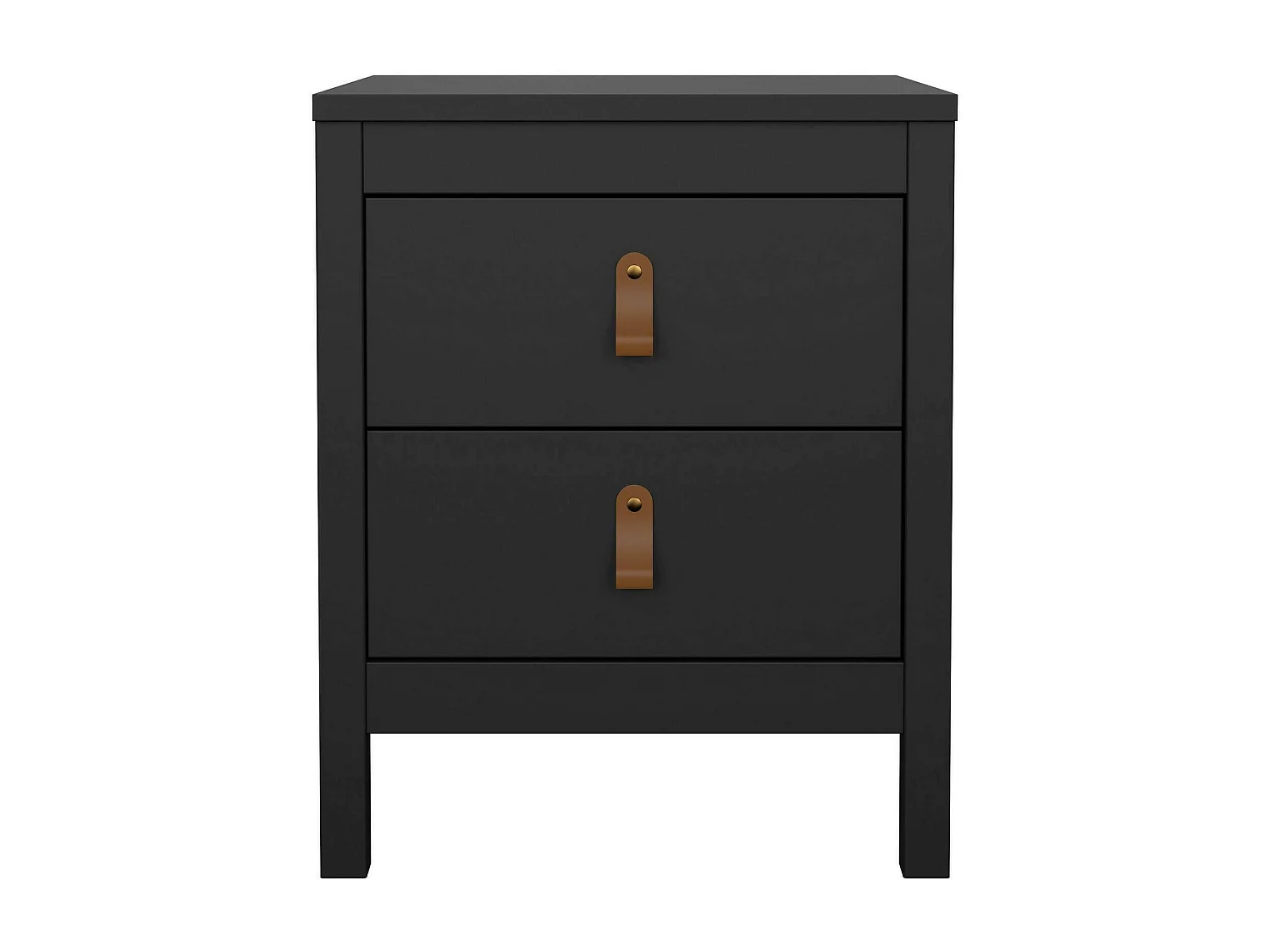 Nachttisch Drull, Niedrige Kommode, Tisch, Multifunktionaler Nachttisch, 44x38 h54 cm, Schwarz