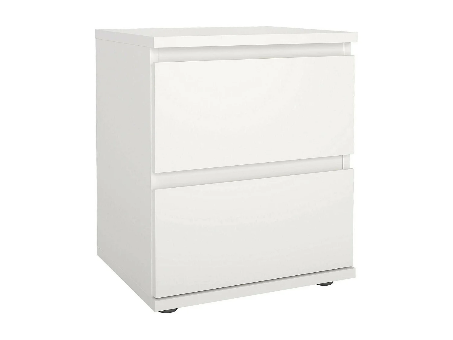 Chevet Drugan, Commode basse, Table de nuit, Étagère de chevet, 40x34 h48 cm, Blanc