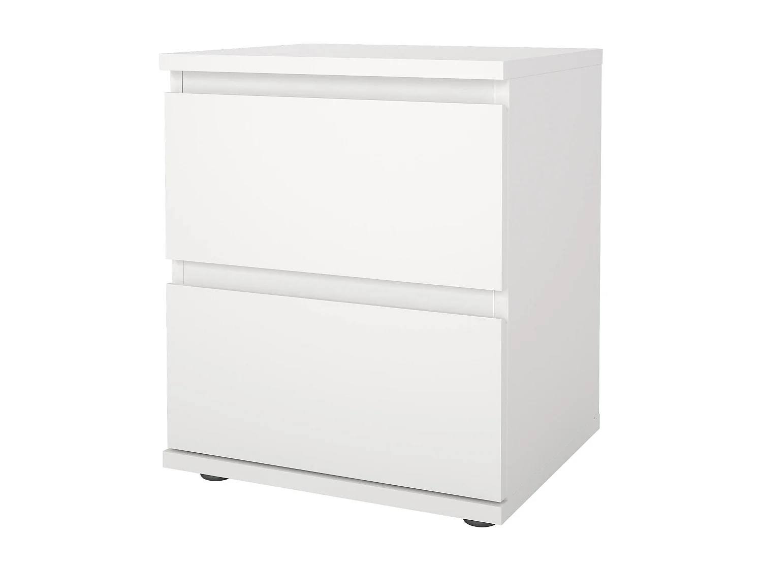 Chevet Drugan, Commode basse, Table de nuit, Étagère de chevet, 40x34 h48 cm, Blanc