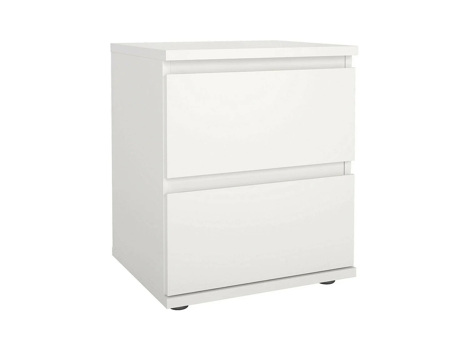 Chevet Drugan, Commode basse, Table de nuit, Étagère de chevet, 40x34 h48 cm, Blanc