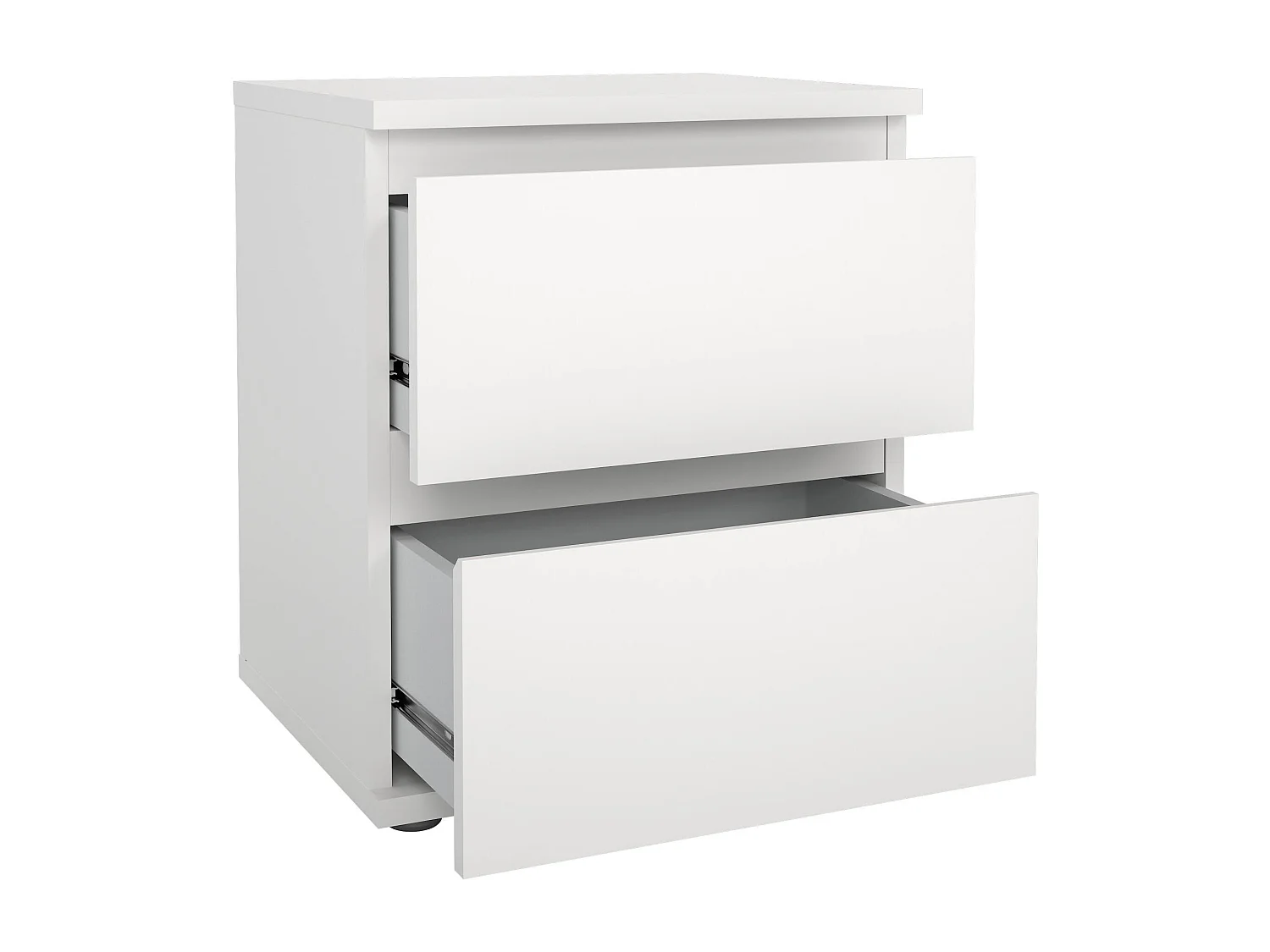 Mesa de cabeceira Drugan, Cómoda baixa, Mesa de cabeceira, Prateleira de cama, 40x34 h48 cm, Branco