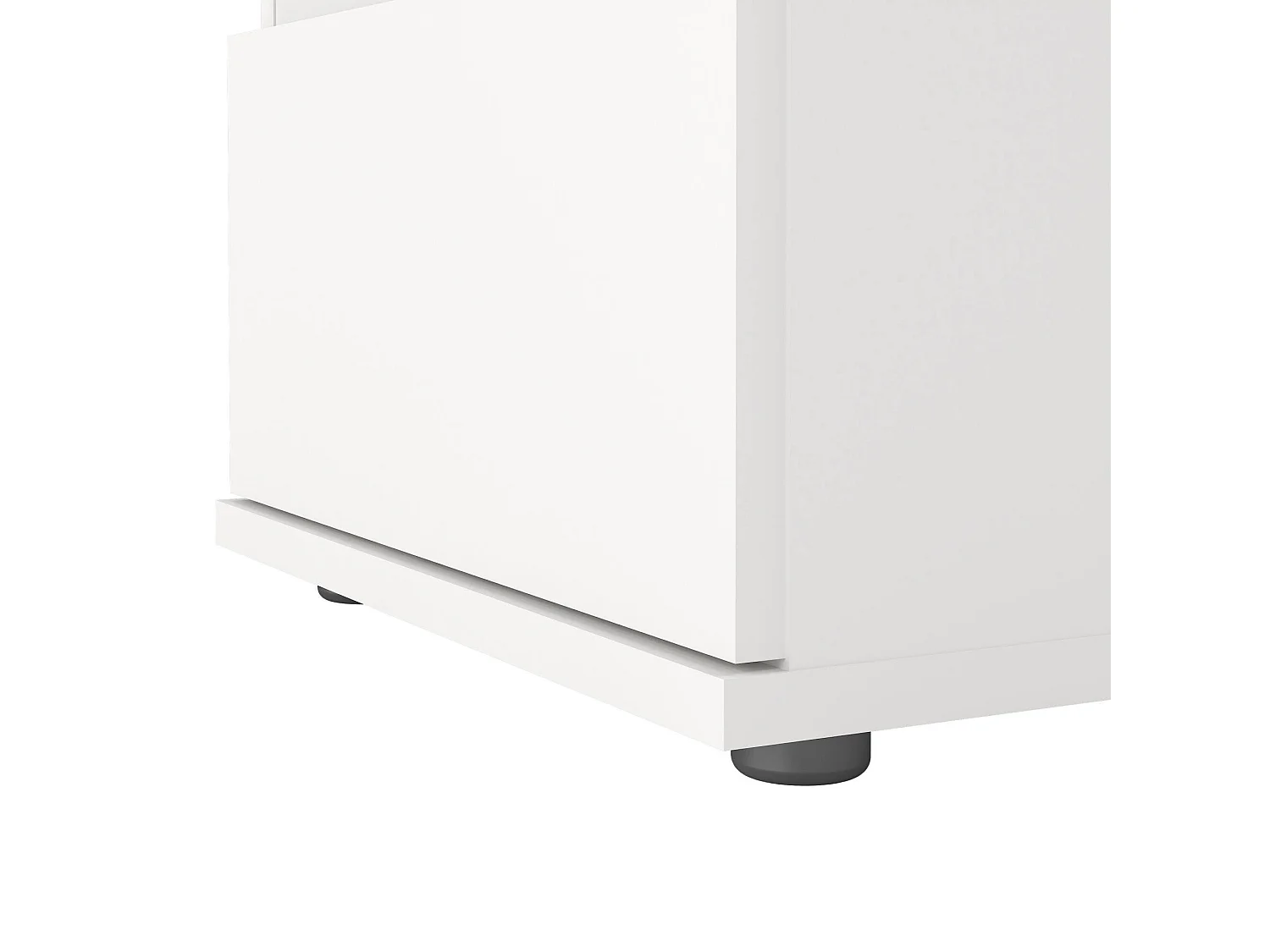 Mesa de cabeceira Drugan, Cómoda baixa, Mesa de cabeceira, Prateleira de cama, 40x34 h48 cm, Branco