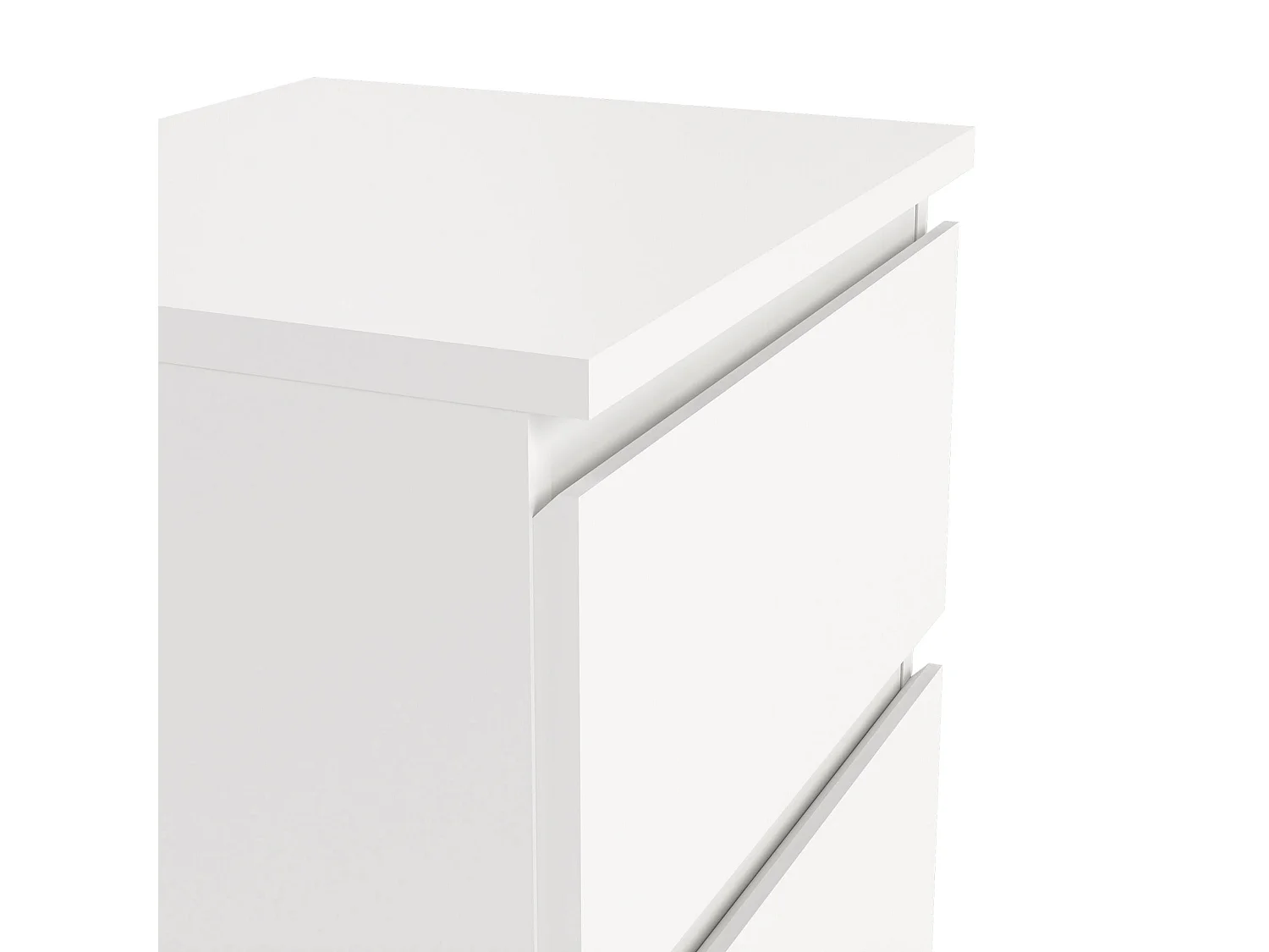 Mesa de cabeceira Drugan, Cómoda baixa, Mesa de cabeceira, Prateleira de cama, 40x34 h48 cm, Branco