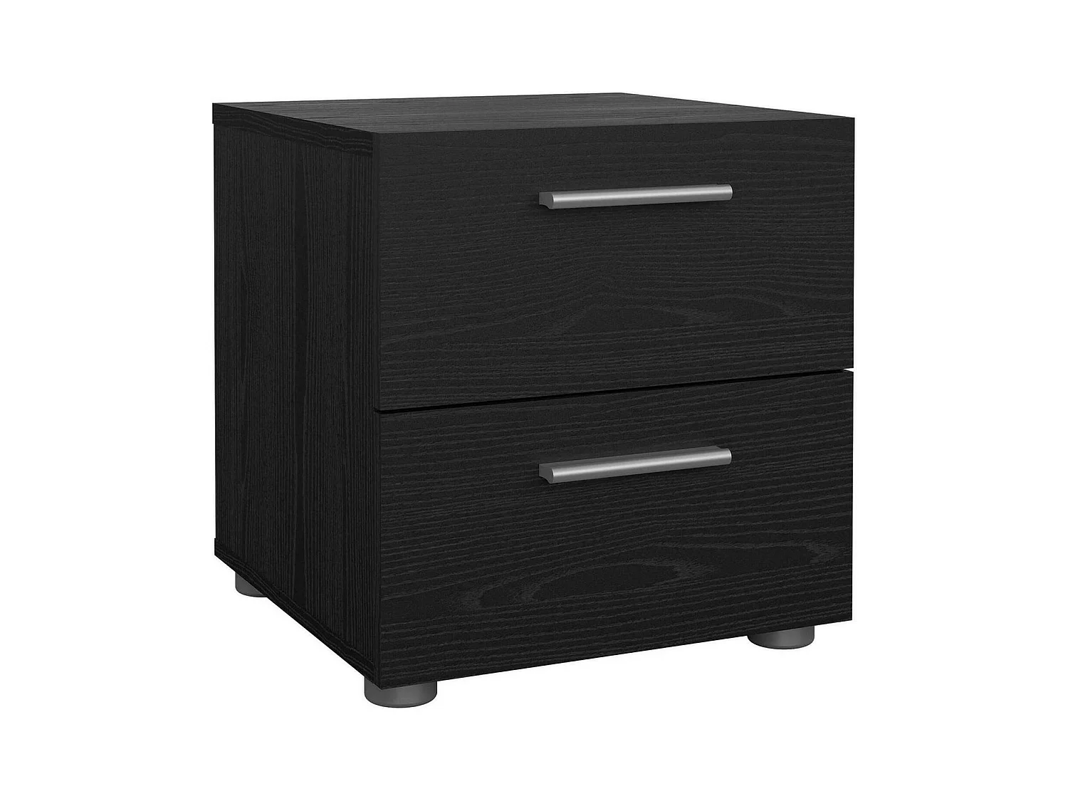 Chevet Drossett, Commode basse, Table de nuit, Étagère de chevet, 40x40 h42 cm, Noir
