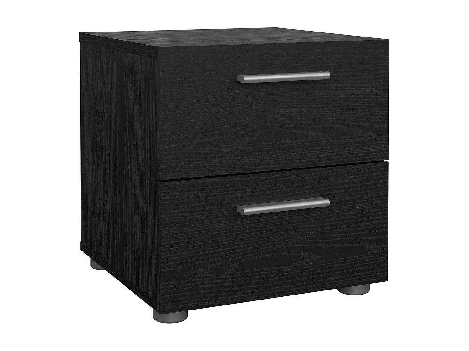 Nachttisch Drossett, Niedrige Kommode, Tisch, Multifunktionaler Nachttisch, 40x40 h42 cm, Schwarz